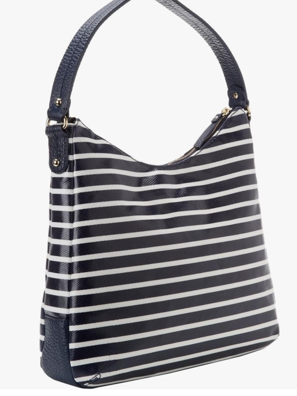 kate spade new york Grove Court Stripe-Mina Hobo Navy Blue and White - Picture 2 of 10